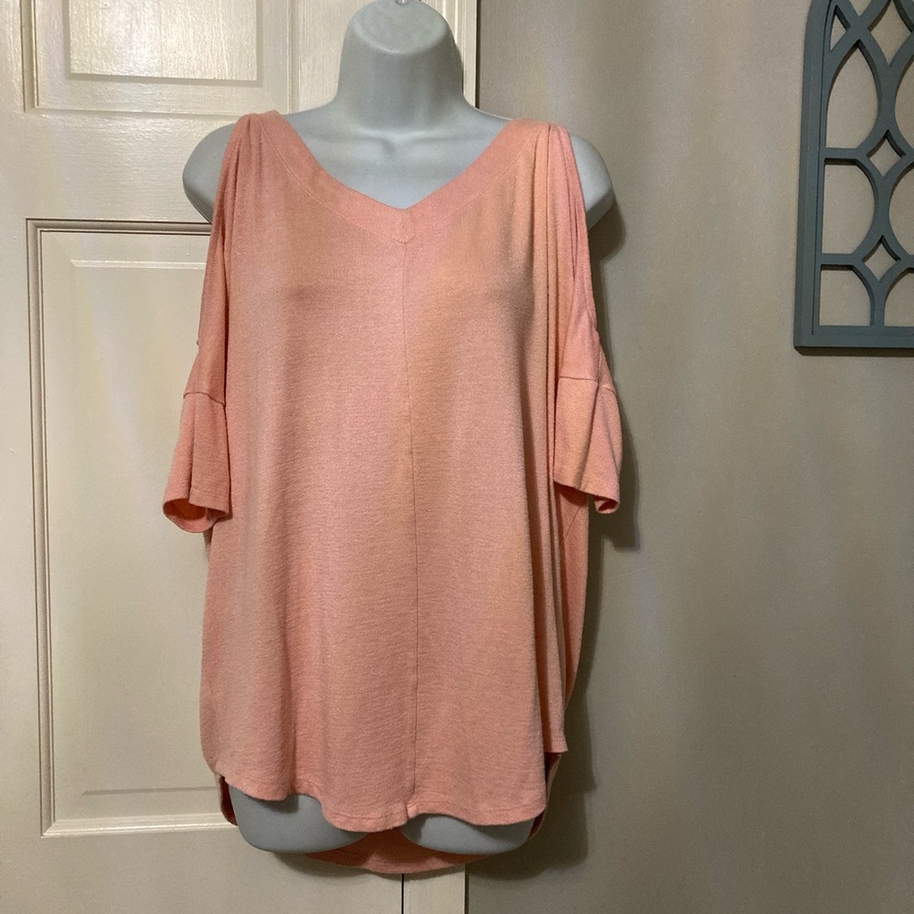 a.n.a Peach Cold Shoulder Blouse - Picture 1 of 4